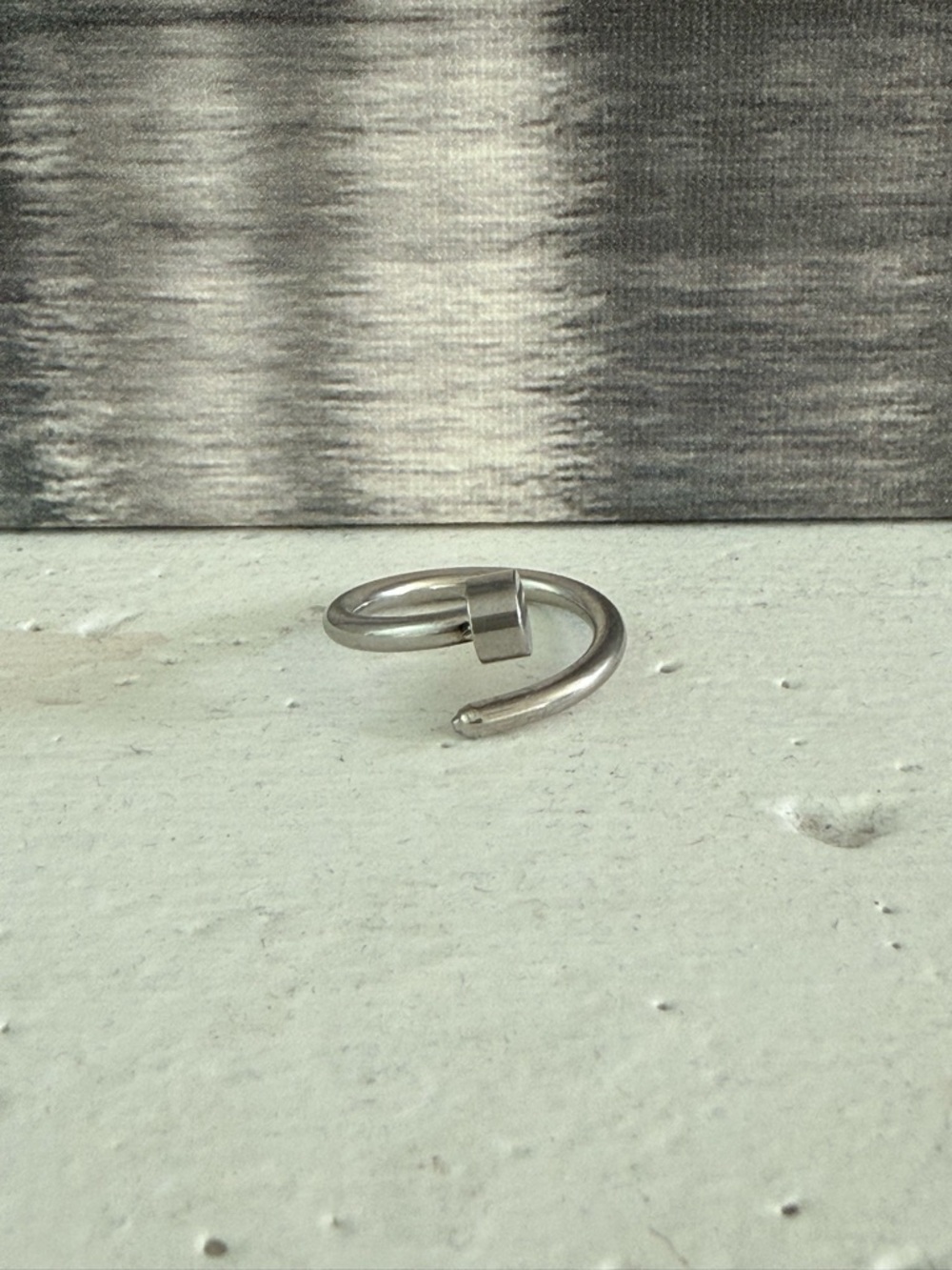 Stainless Steel Minimalist Nail Ring - size 7